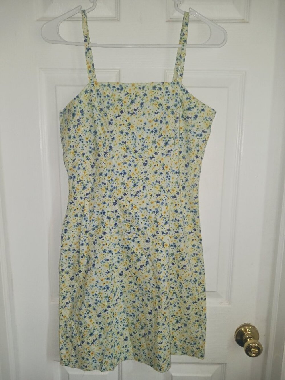 VTG Y2K California Concepts Sundress Sleeveless Floral Print Size 5 Blues/Yellow